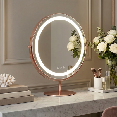 Pre Order End of April Celeste LED Vanity Mirror — Rose Gold