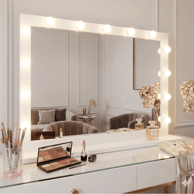 audrey hollywood mirror white gloss extra large table top dressing table mirror 80 x 100cm