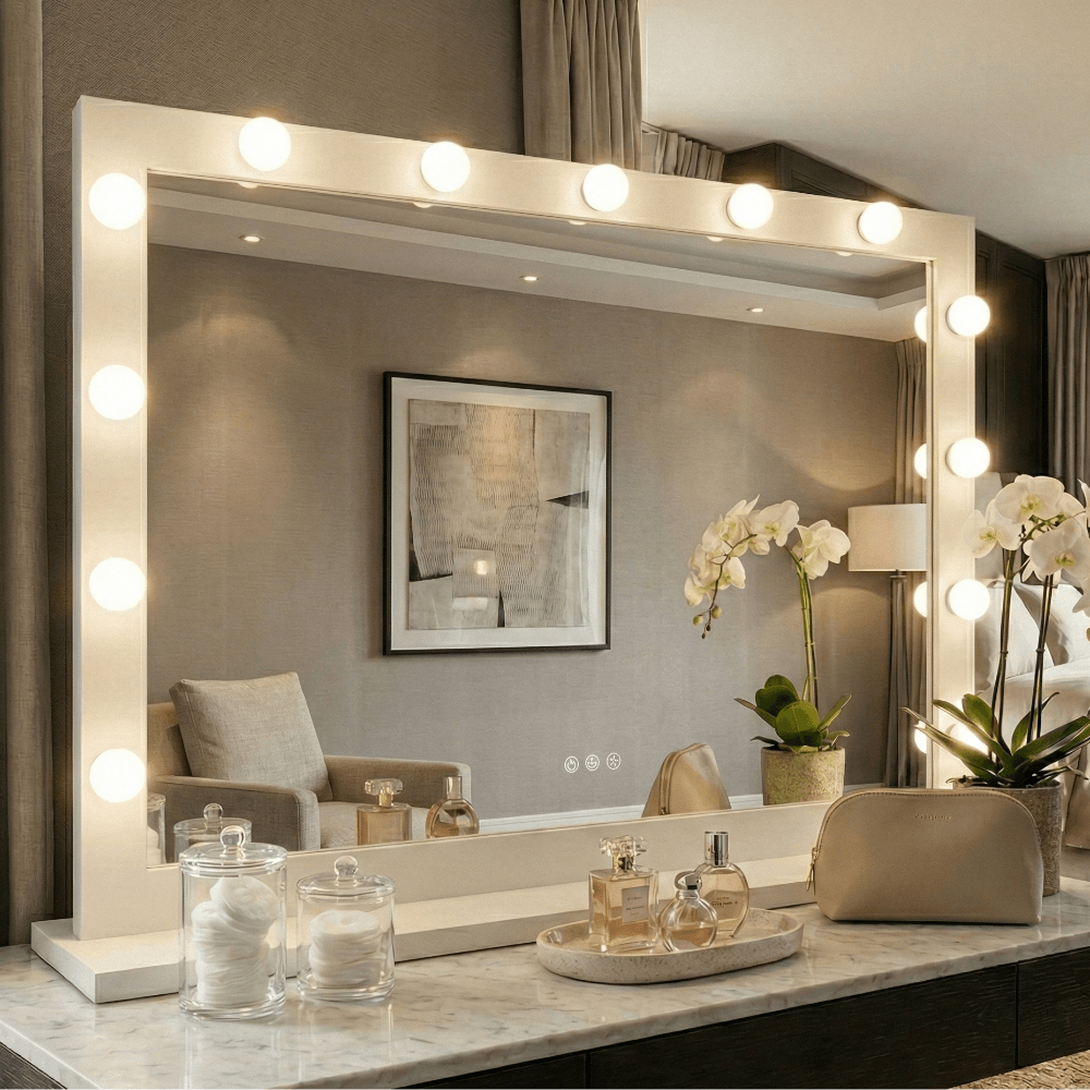 audrey hollywood mirror white gloss