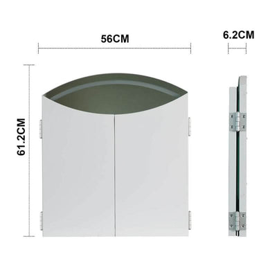 Dimensions of Cate Triple Dressing Table Mirror with width 56cm and height 61.2cm