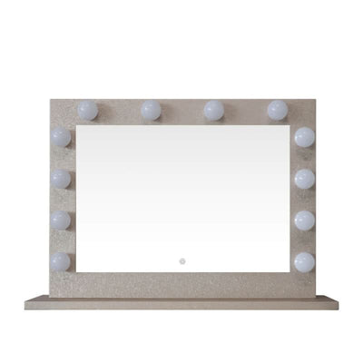Stylish Jolie Gold Hollywood Mirror 80 x 60cm with flawless lighting for glamourous makeup and TikTok-ready setup. Perfect gift.