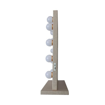 Side view of Jolie Gold Hollywood Mirror 80 x 60cm with elegant bulbs, perfect for makeup and adding glam to any room.