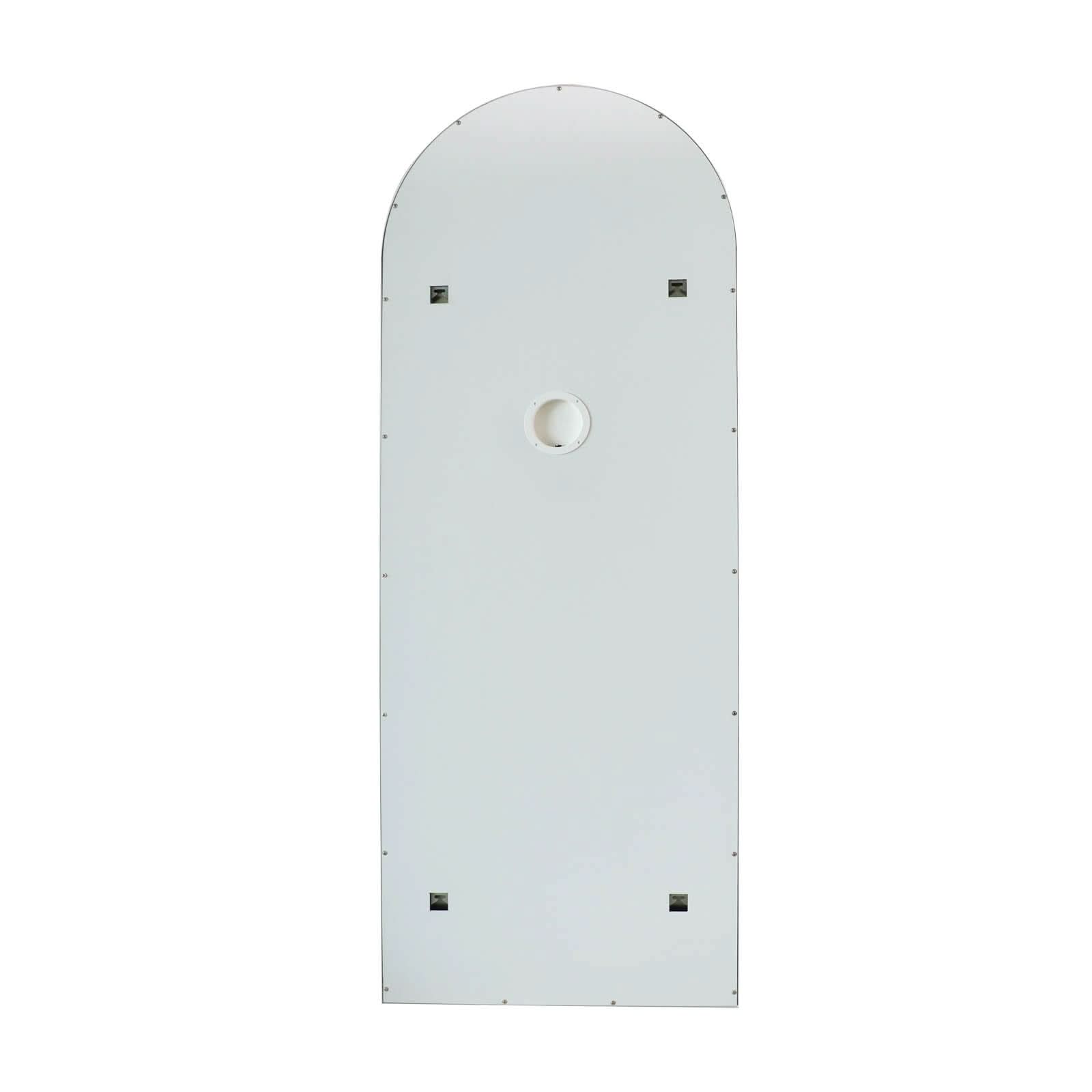 Back view of the Angelina Full Length Arch Hollywood Mirror measuring 160 x 60cm, showing mounting design for easy installation.