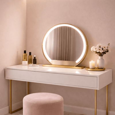 Sienna LED Vanity Mirror in a chic dressing table setup with elegant decor.