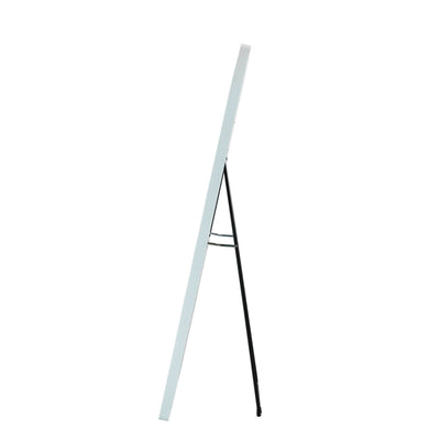 Side view of Sophia Full Length Arch Mirror with white frame, featuring a built-in stand and sleek design ideal for modern interiors.