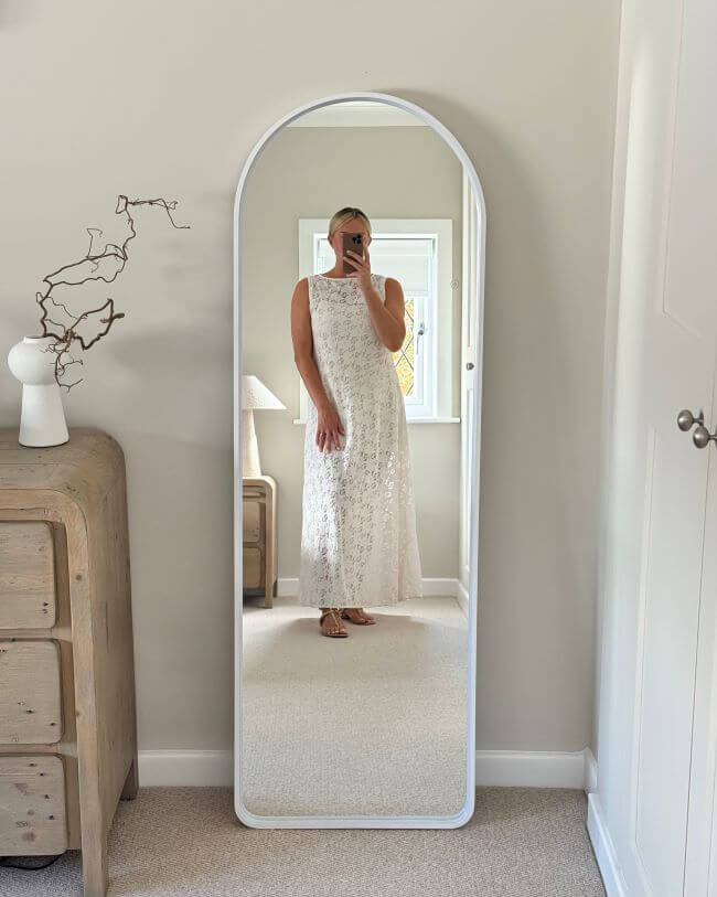 Sophia Full Length Arch Mirror White Frame