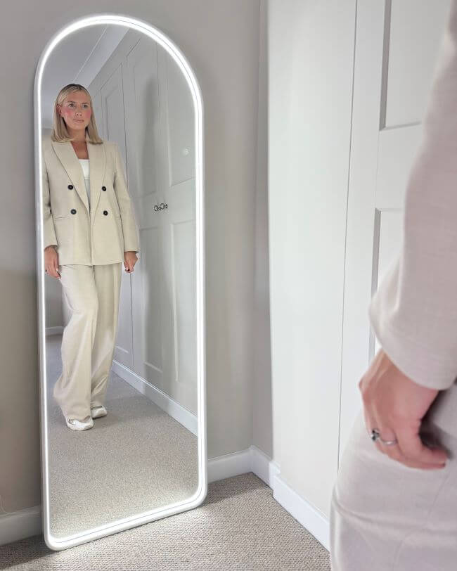 Sophia Full Length Arch Mirror White Frame