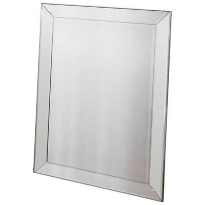 Large Baskin Rectangle Champagne Mirror with bevelled frame, elegant design for brightening rooms, dimensions 800x25x1000 mm.