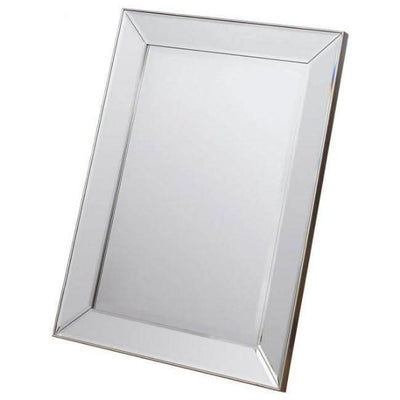 Baskin Rectangle Champagne Mirror - Small with elegant bevelled frame, ideal for brightening spaces with reflected light.