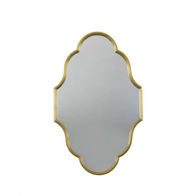 Cassie Gold Wall Mirror with ornate frame, perfect for decoration above a console or dressing table; dimensions: 560x20x900 mm.
