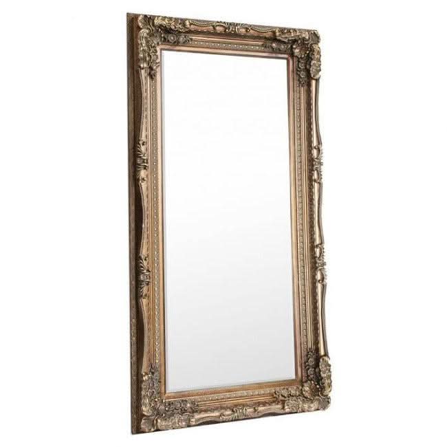 Charles Leaner Mirror in gold with carved detailing, wood and resin frame, 176cm x 90cm, full-length, elegant décor.