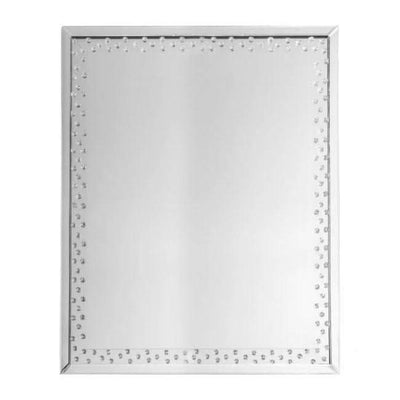 Large Eastmoore Silver Mirror with beveled frame and jeweled effect, 800x1000mm. Perfect for enhancing any home décor.