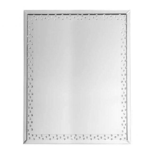 Large Eastmoore Silver Mirror with bevelled inlaid frame enhancing home décor.