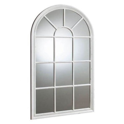 Arched Large Frame Fulshaw Mirror with light crackle texture, ideal for living room or bedroom accent, 800x1400mm dimensions.