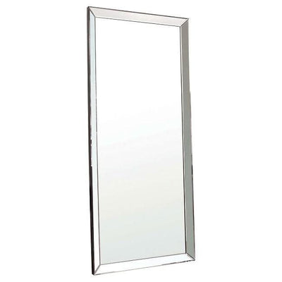 Limelight Leaner full-length mirror 178cm x 78cm with sleek silver frame, ideal for modern bedrooms or dressing rooms.