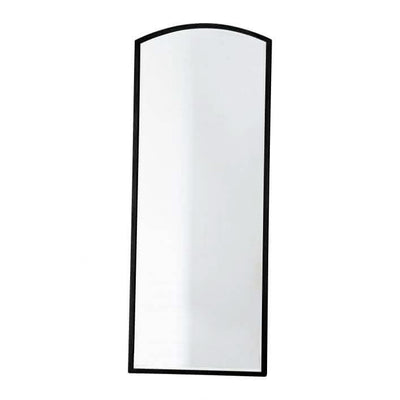 Moira Black Arch Mirror 150x60cm with thin metal frame, minimalist design, portrait orientation, perfect for modern interiors.