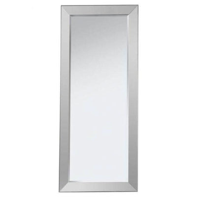 Large Rectangle Bertoni Mirror with sleek silver frame ideal for bathroom, bedroom, or hallway decor. Dimensions: 810x1905x35mm.