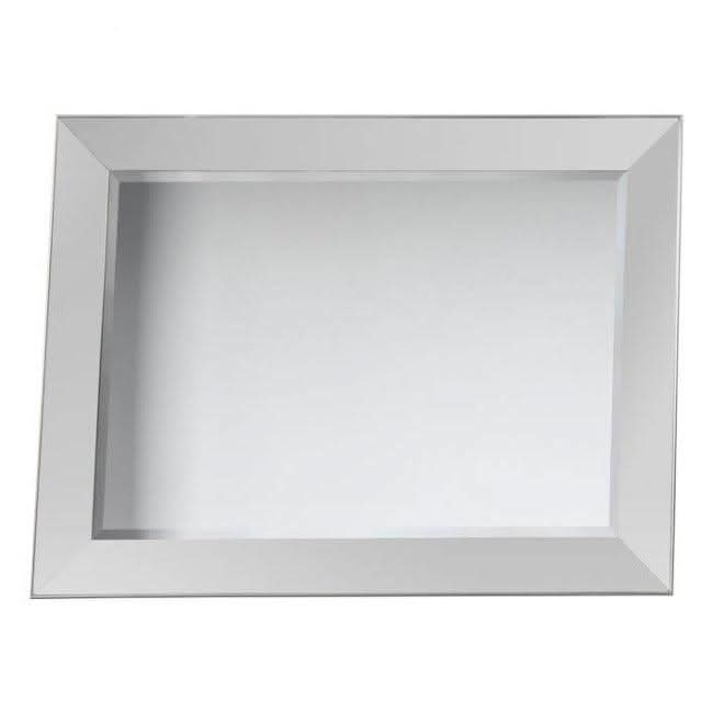 Rectangle Bertoni Mirror-Small with silver frame, sleek design for bathroom or bedroom, dimensions 810x35x1065mm.