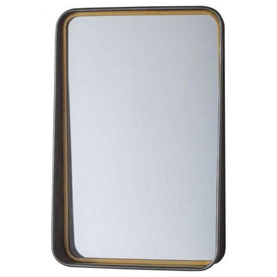 Rectangle Earl Mirror with tapered frame and two-tone finish, 380mm width, ideal for adding style to home decor.