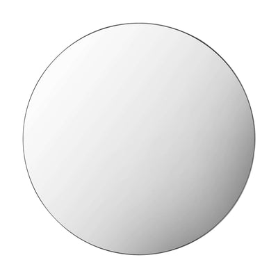 Scandi Large Round Mirror with Slim Silver Frame, 80cm. Modern Wall Decor, Portrait Orientation Ideal for Home Update.