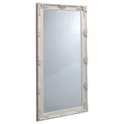 Victoria Cream XL Leaner Mirror 165cm x 80cm with Baroque wood frame, elegant full-length, ideal for bedrooms or bathrooms.