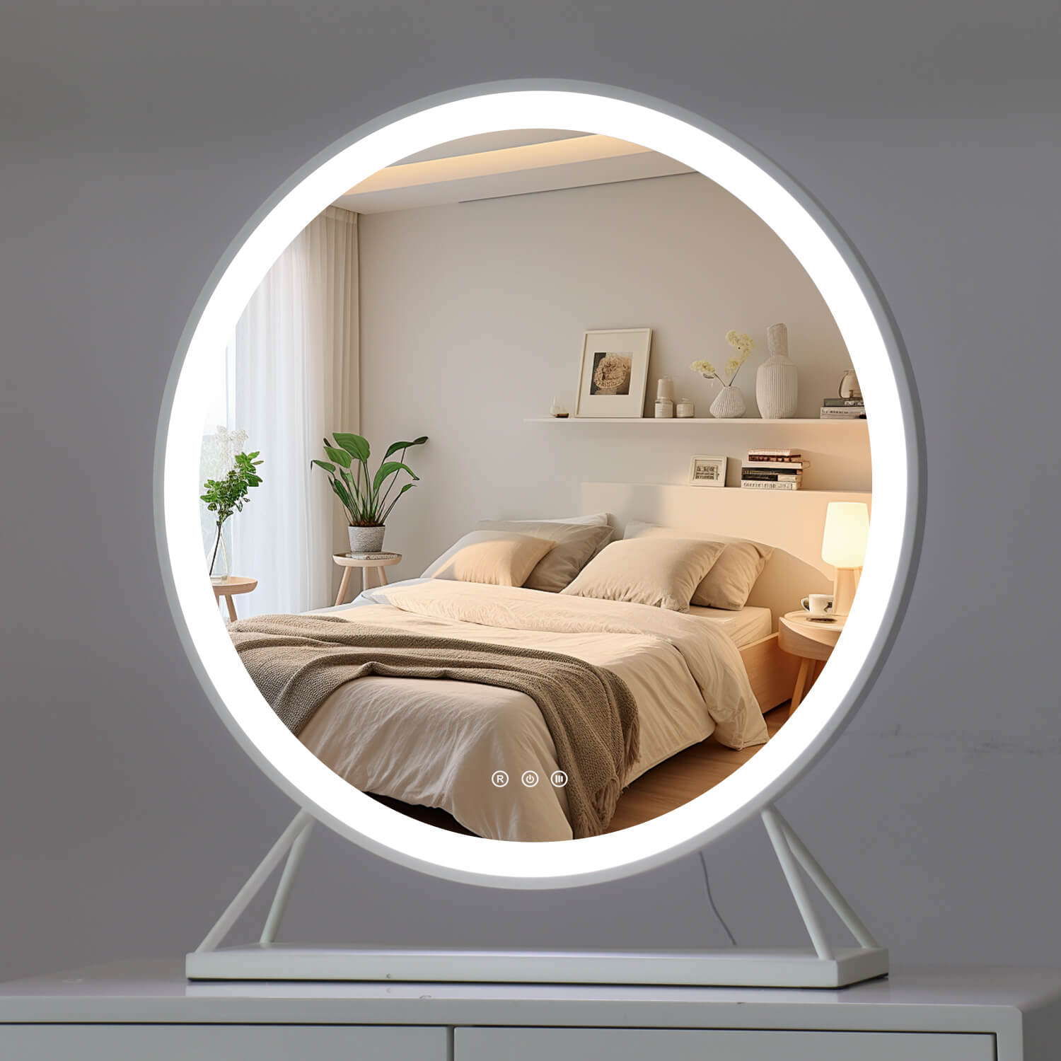PRE ORDER Mid JUNE Marilyn Round Hollywood Mirror White 60x63cm
