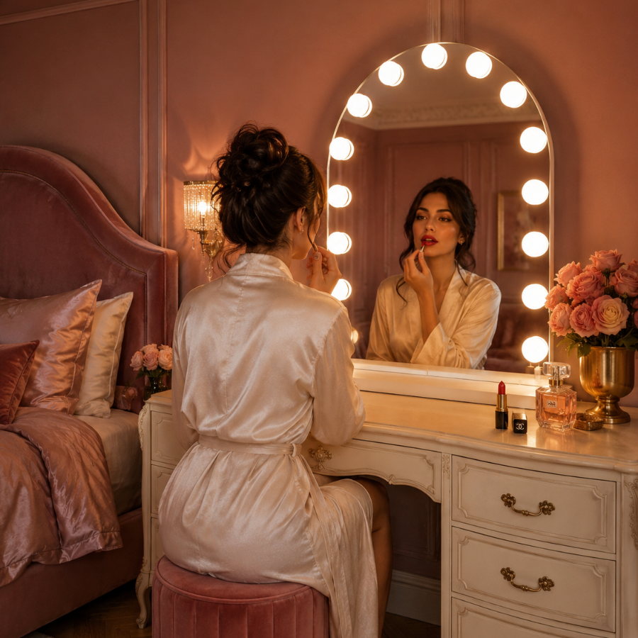 Charlize Hollywood Mirror Arch mirror for dressing table with lights