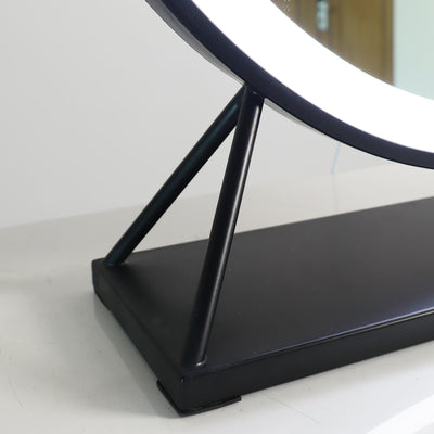 PRE ORDER Mid JUNE Grace Round Hollywood Mirror Black 60x63cm