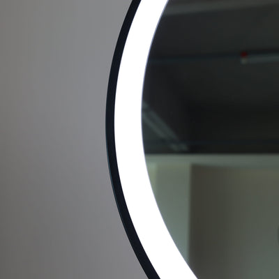 PRE ORDER Mid JUNE Grace Round Hollywood Mirror Black 60x63cm