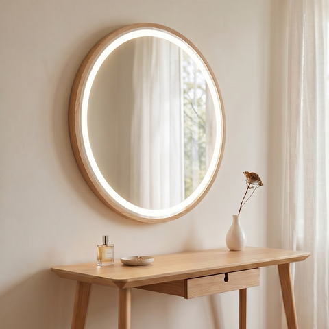 Pre Order for the end of June Florence Round Oak Mirror 60cm