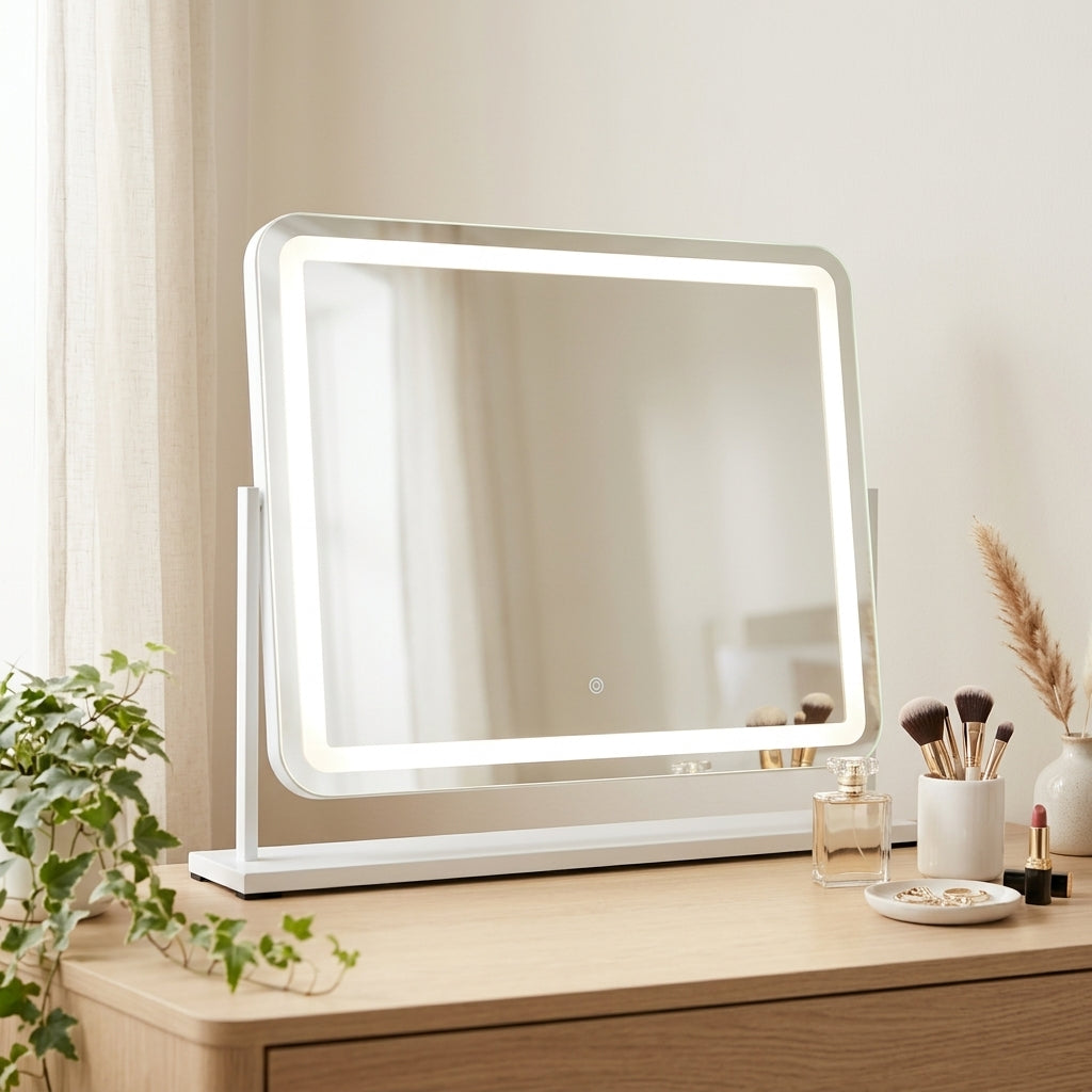 Pre Order Mid October Luna White 58cm LED Vanity Mirror with Tilt Stand