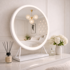 Marilyn Round Hollywood Mirror White 60x67cm
