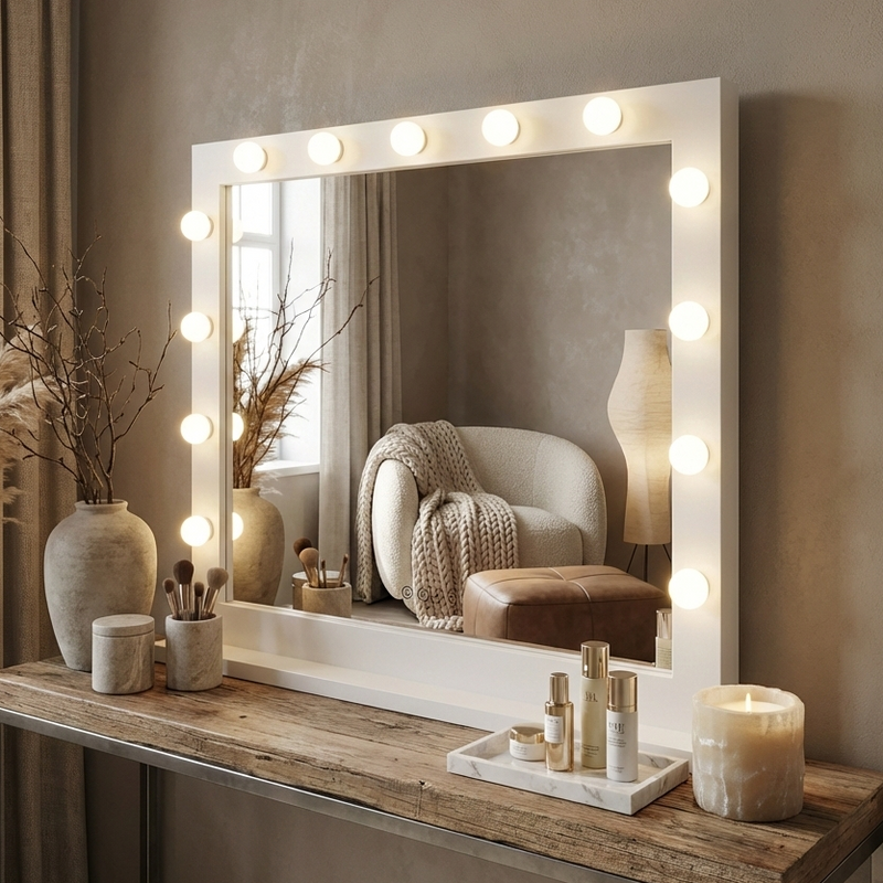 audrey hollywood mirror white gloss