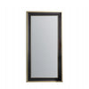 The Hudson Black & Gold Full Length Mirror by Hollywood Mirrors is a full-length rectangular wall mirror with bevelled glass and a striking black and gold double frame, shown against a plain white background.