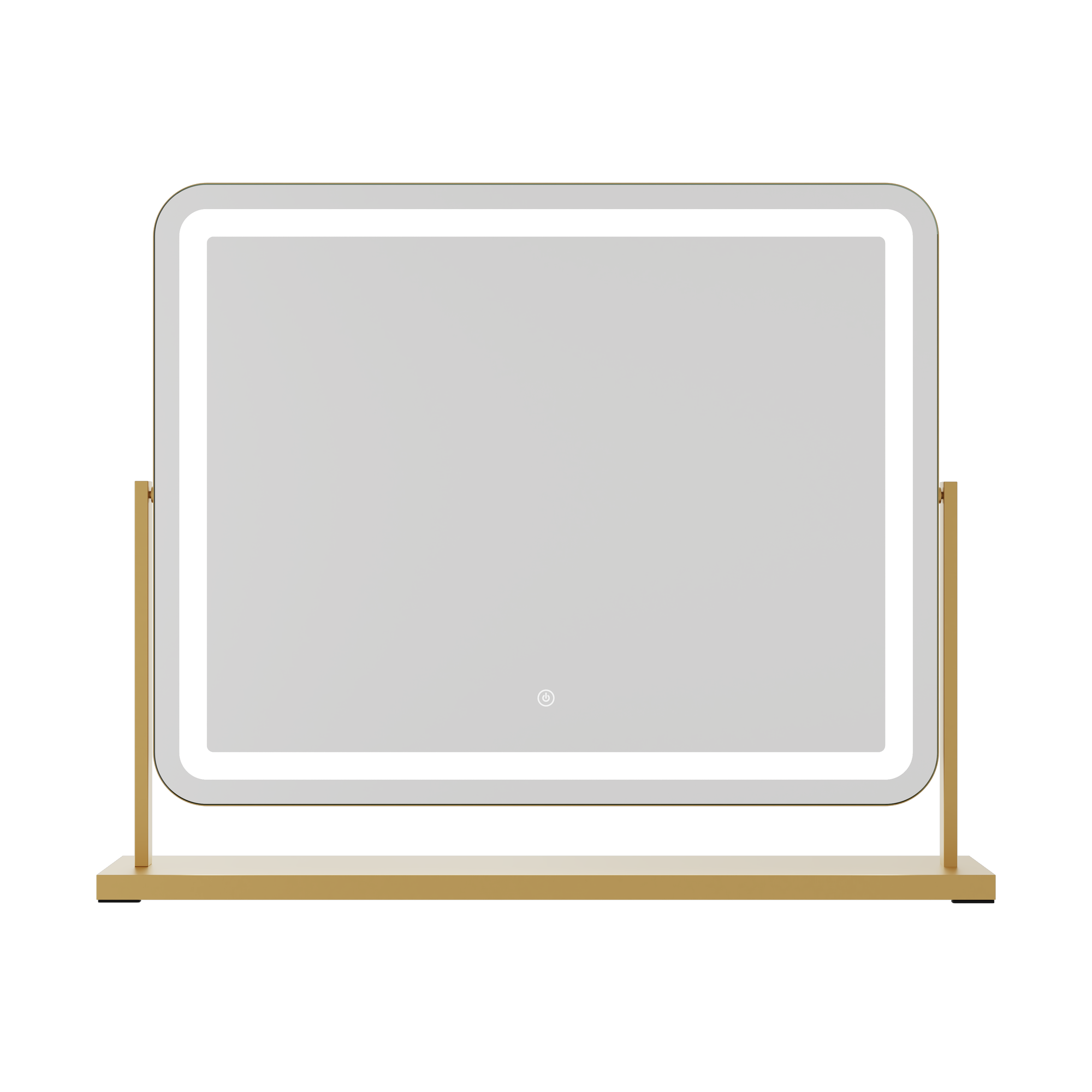 Pre Order Mid October Gigi Glamour Gold LED Vanity Mirror with 10x Magnifying Mirror on a sleek gold base.