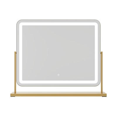 Pre Order Mid October Gigi Glamour Gold LED Vanity Mirror with 10x Magnifying Mirror on a sleek gold base.
