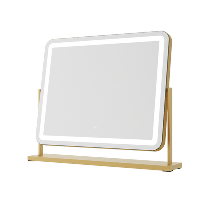 Gigi Glamour Gold LED Vanity Mirror, a modern makeup mirror with 360 tilt, ideal for your dressing table.