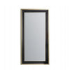 The Hudson Black & Gold Full Length Mirror by Hollywood Mirrors is a full-length rectangular wall mirror with bevelled glass and a striking black and gold double frame, shown against a plain white background.