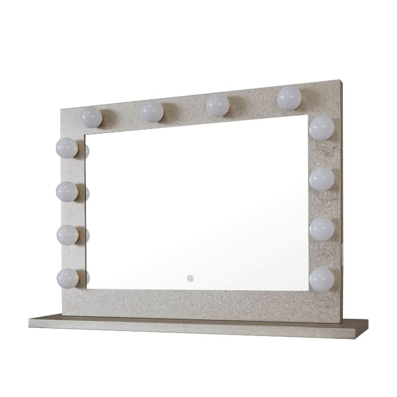 Jolie Gold Hollywood Mirror 80 x 60cm with flawless lighting and luxury design, perfect for makeup and glamorous routines.