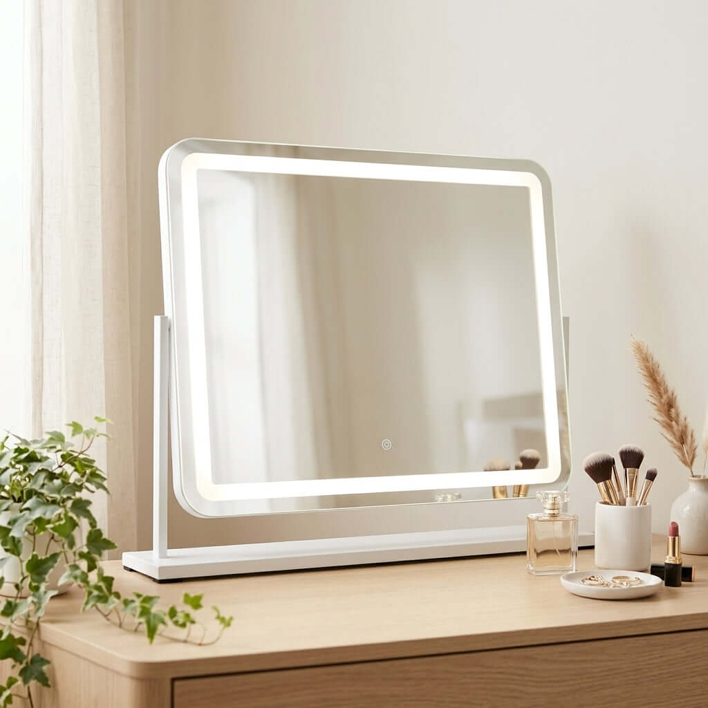 Pre Order Mid October Luna White 58cm LED Vanity Mirror with Tilt Stand