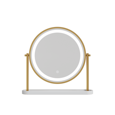Pre Order Middle October Island Round LED Vanity Mirror – Glamour Gold, 360 tilt modern dressing table mirror