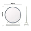 White round Hollywood mirror 60x63cm with customizable LED lighting for dressing rooms.