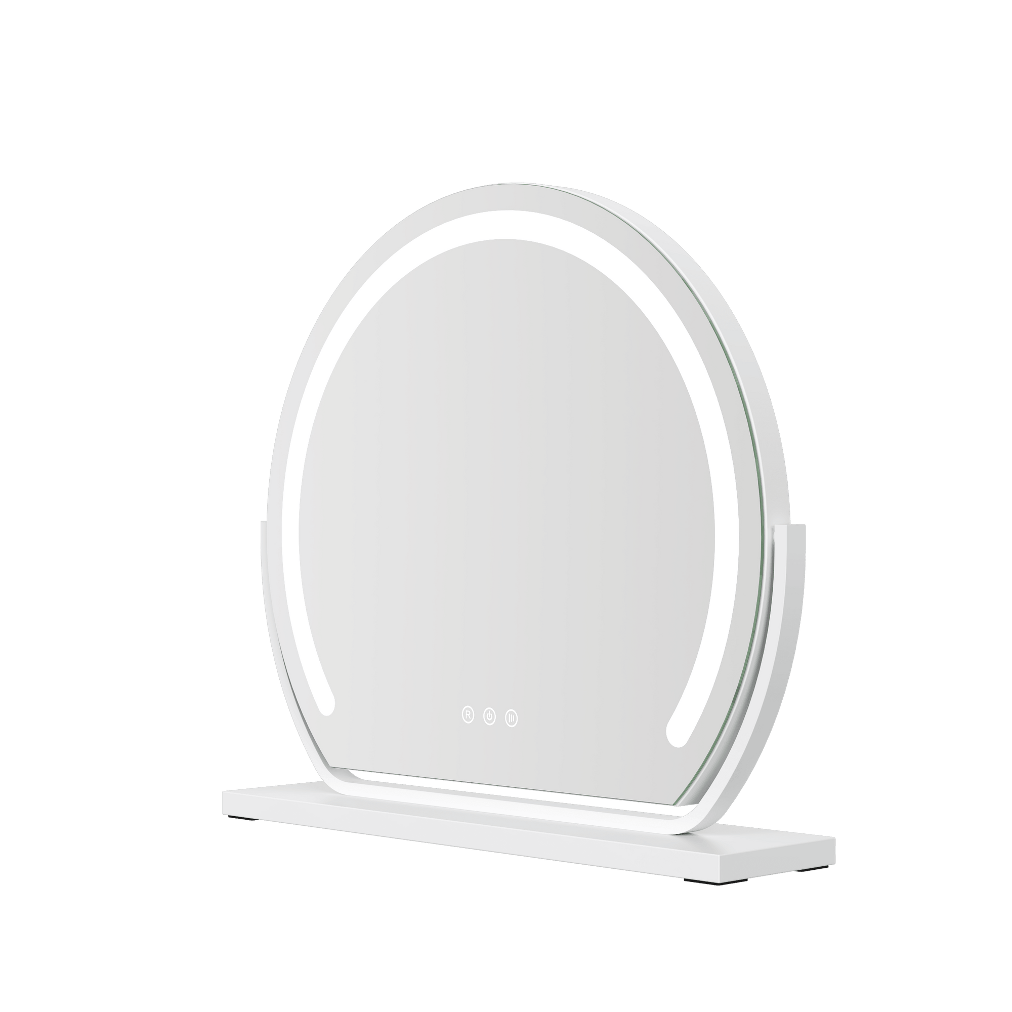 Mila LED Vanity Mirror White with salon-quality lighting and touch sensor, perfect for makeup application.