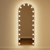Angelina full-length arch Hollywood mirror with 20-bulb LED lights, 160x60cm, for glamorous, studio-worthy lighting and selfies.