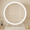 round vanity mirror in white for dressing table with led lights