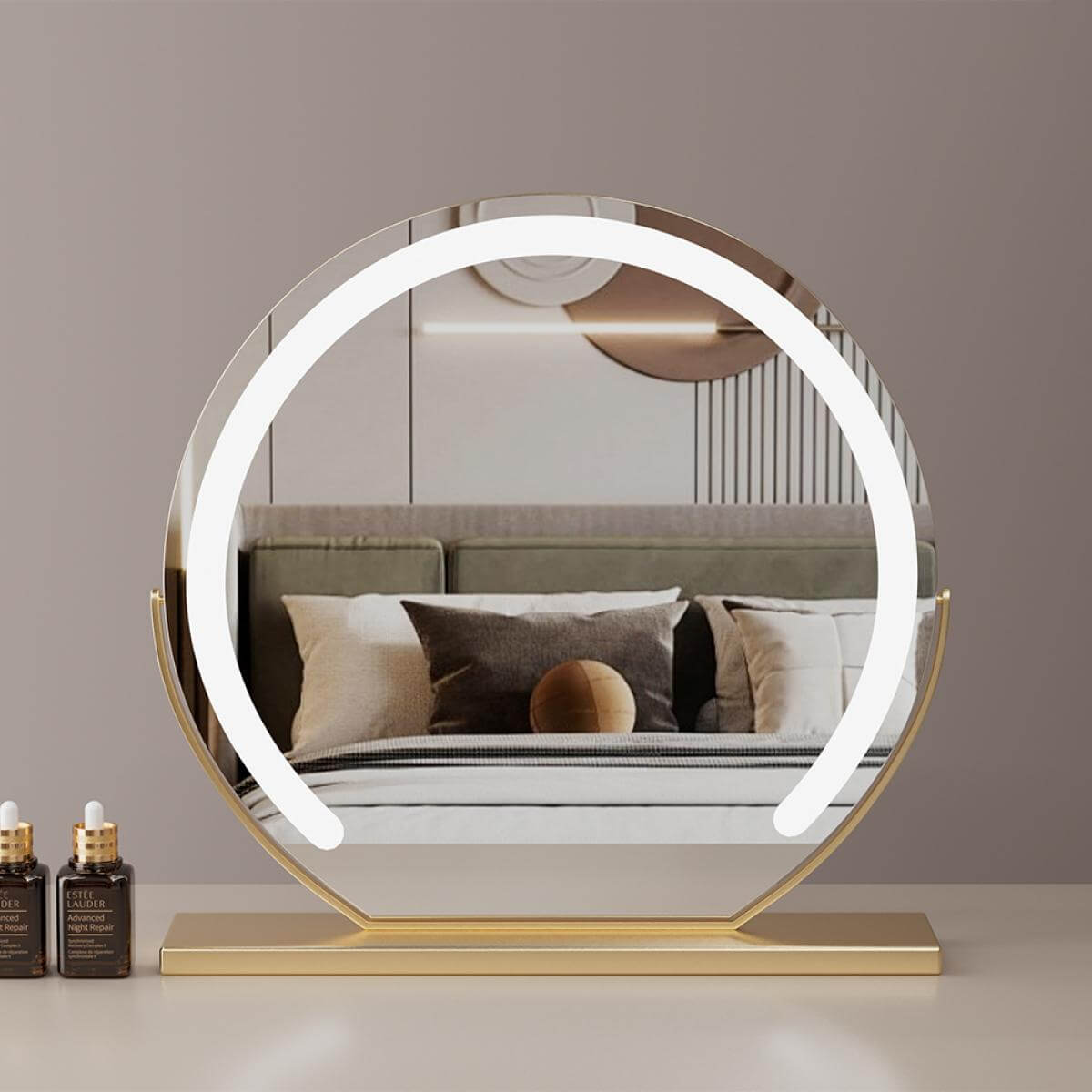 Sienna LED Vanity Mirror with powerful lighting, showcasing elegant design and smooth reflections.