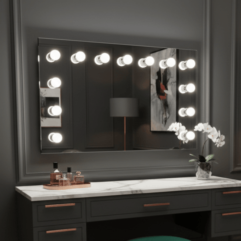 PRE ORDER FOR END JULY Nicole Hollywood Mirror Wall Mounted 100x60cm