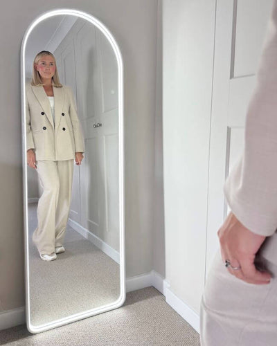 Sophia Full Length Arch Mirror White Frame