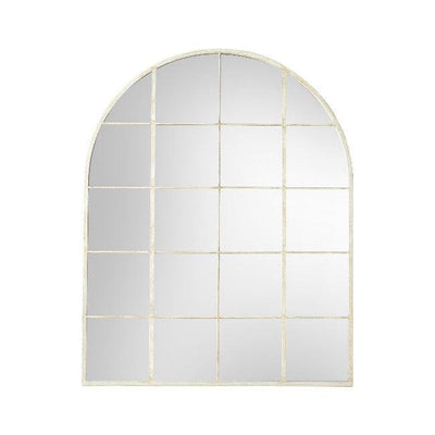 arch window mirror in cream wall mounted