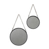 Metal Framed Marston Hanging Mirrors (Black-Set of 2)